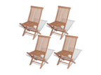 4-Piece Folding Garden Chairs, Solid Teak Wood, OMUK91474