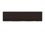 Dark brown wall shelf, solid treated oak wood PPDH92074