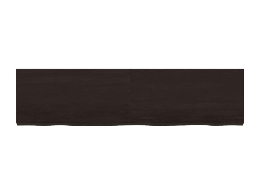 Dark brown wall shelf, solid treated oak wood PPDH92074