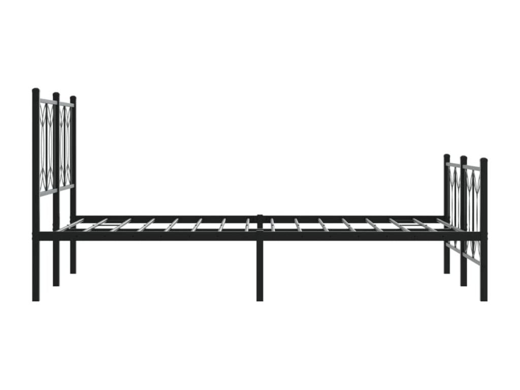 Metal bed frame without mattress with black bed legs 120x200cm EPLU55894