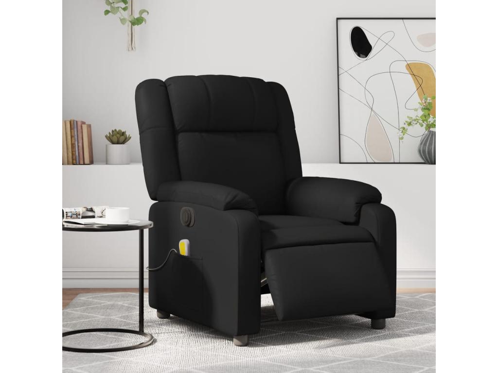 Black faux leather electric reclining massage chair LDTH04844