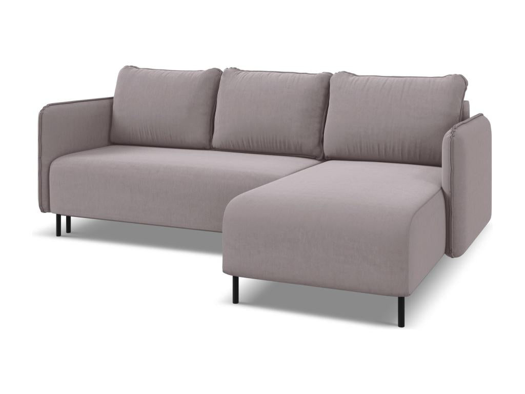 Right-hand corner sofa bed in velvet - lavender - Ventoriq PPAA64795
