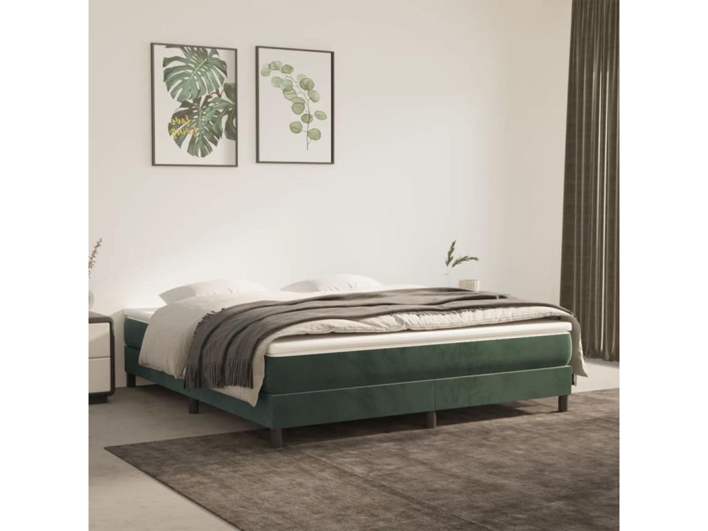 Lumenao bed base and mattress, dark green, 180x200 cm, velvet, GNKY03370