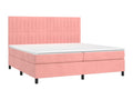 Lumenao bed base with mattress and LED light, Pink, 200x200 cm, Velvet KPKL84779
