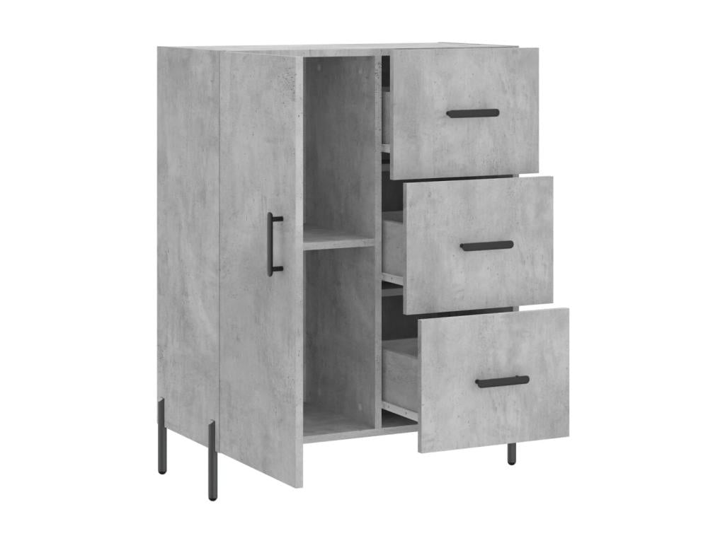 Concrete grey sideboard 69.5x34x90 cm engineered wood NSFW50623