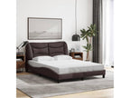 Dark brown bed frame without mattress, 120x200 cm, fabric GJVH12823