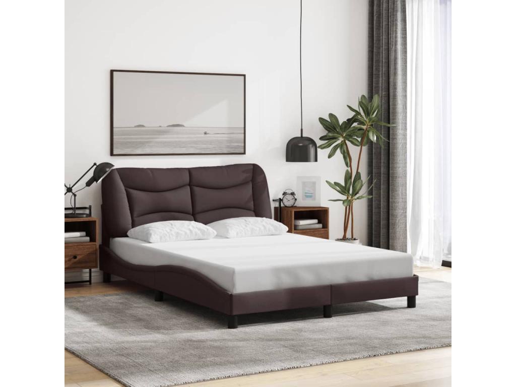 Dark brown bed frame without mattress, 120x200 cm, fabric GJVH12823
