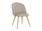 Set of 2 dining chairs in beige velvet fabric with metal legs CDS09072 DAHI67329