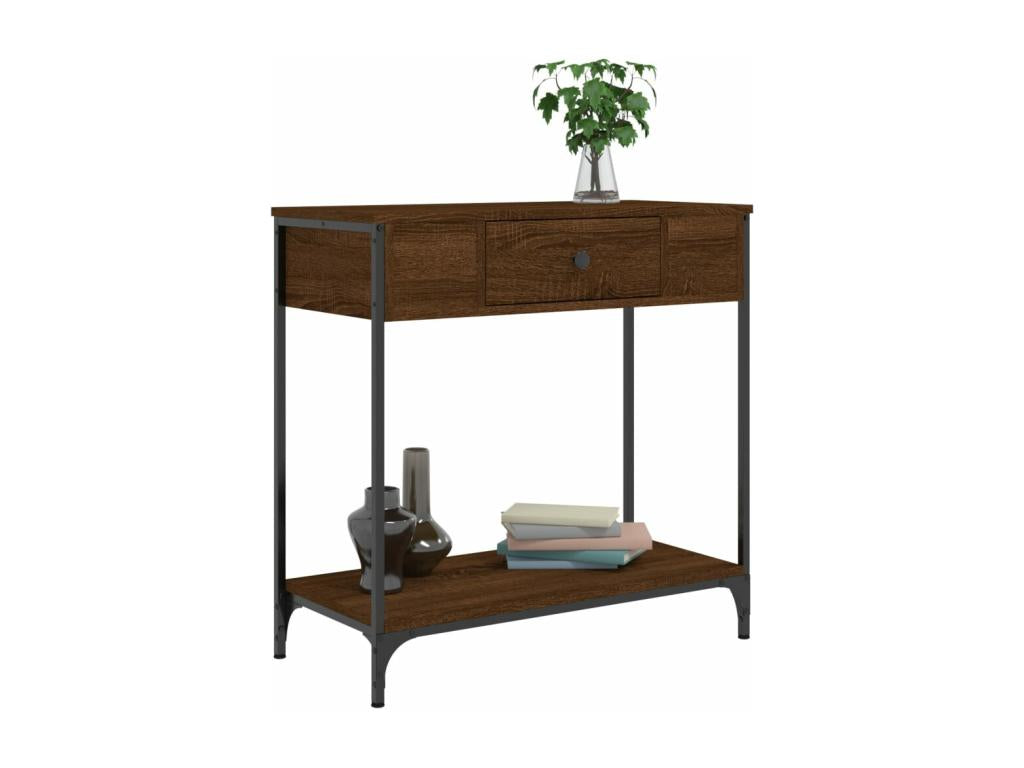 Brown oak console table 75x34.5x75 cm engineered wood PKDH75890
