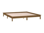 LED bed frame without mattress 140x190 cm solid wood GHYG90298