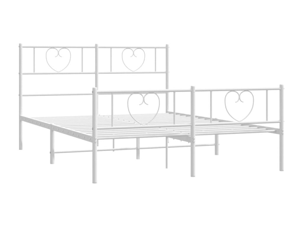 Metal bed frame without mattress and white bed legs, 120x200 cm, ATJW52615