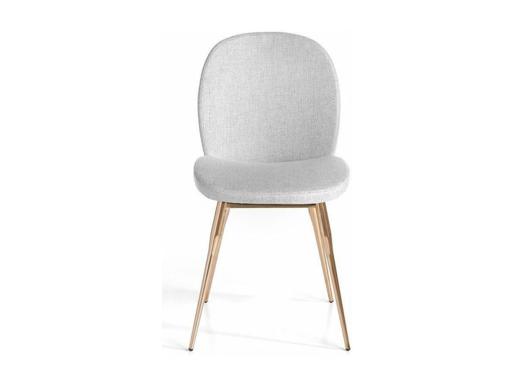 Lumenao chair in grey fabric with rose gold steel legs - Set of 2 - Colour Lumenao 45 RFQL01357