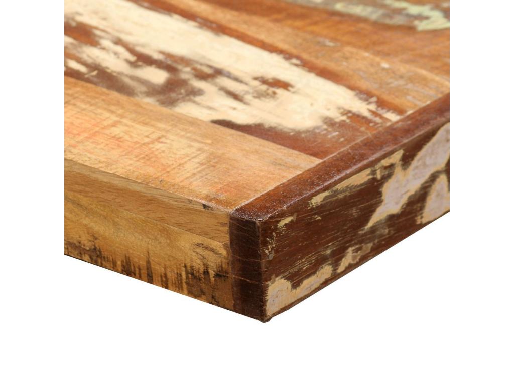 Unik 220cm Reclaimed Wood Dining Table with Black Steel Legs OKKL77359