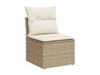 11-piece garden furniture set with beige resin wicker cushions HZXQ17436