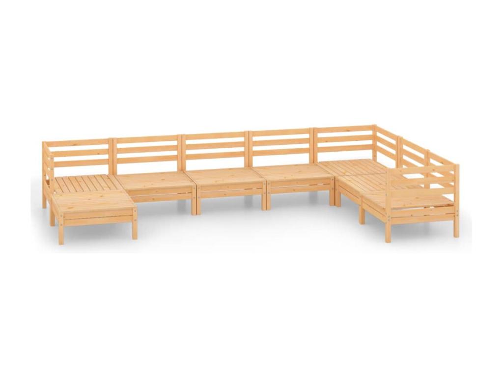 8-piece garden furniture set, solid pine wood, IROK66481