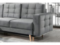 Convertible corner sofa - Lumenao VELVET - in quality fabric, 5-seater grey, left-hand corner (front view) JLOE32281