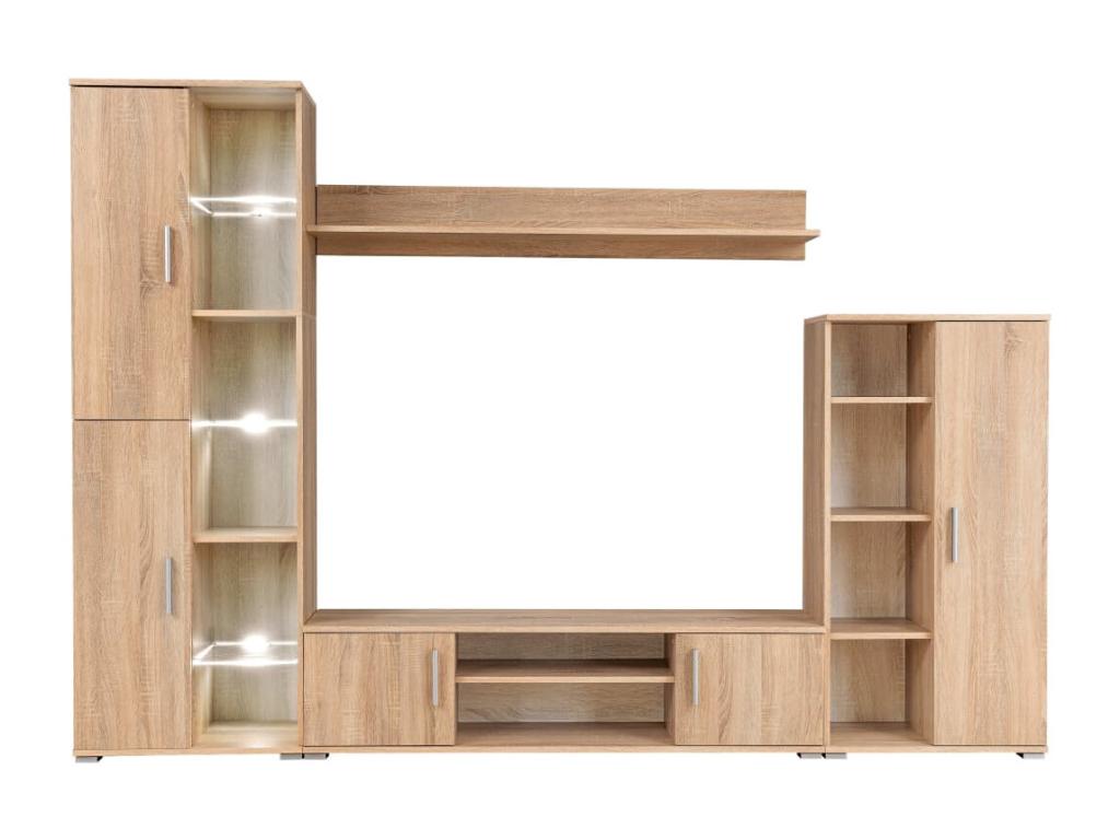 Lumenao AKCM30290 LED Wall-Mounted TV Unit with Lumenao Oak Finish