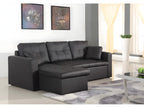 Corto 230cm Black Corner Sofa Bed LHVR43303