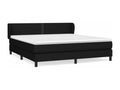 Upholstered bed base with mattress, black, 180x200 cm, fabric QZXC96696