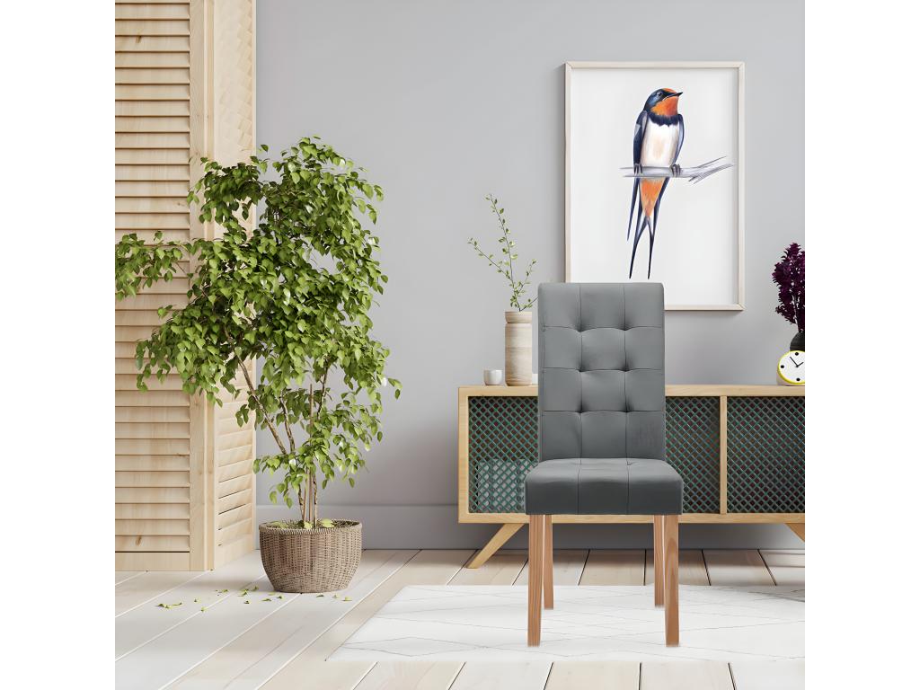 Lumenao - Set of 6 Grey Upholstered Chairs TYWH01052