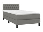 Upholstered bed base with mattress and LED lighting, dark grey, 90x190cm, fabric EQPY42003