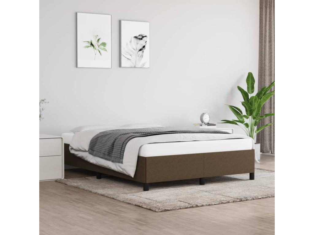 Dark brown bed frame without mattress, 140x200 cm, fabric CHGL99044