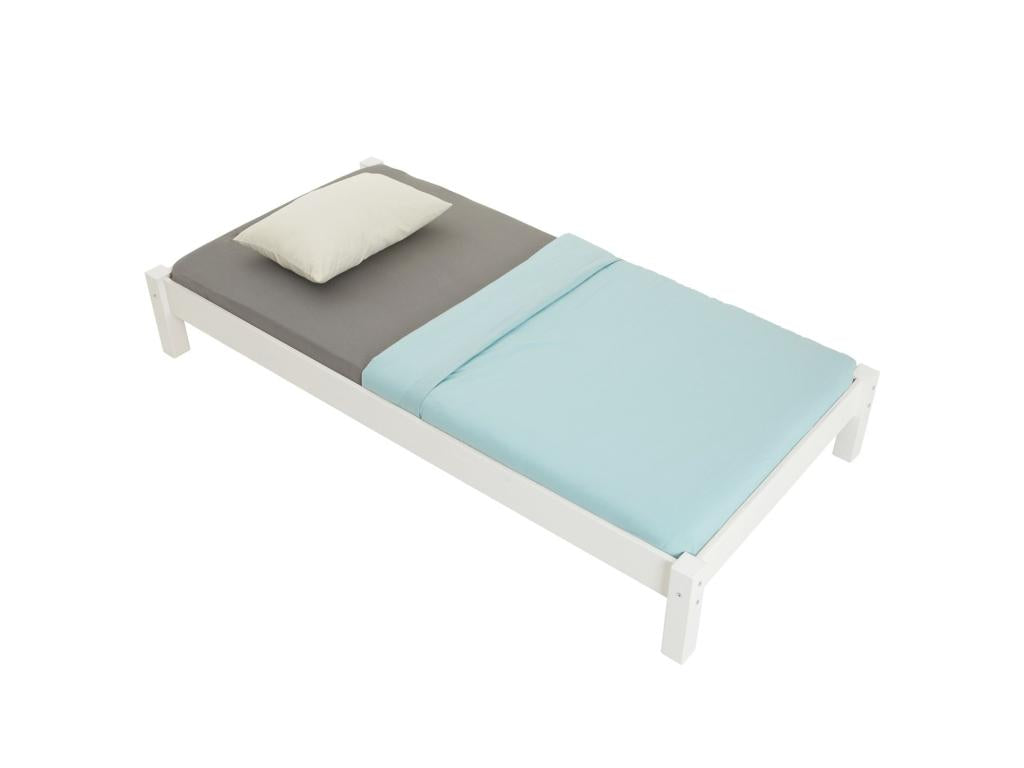 Lumenao bed single bed for adults and children 90x190 cm in white lacquered solid pine JTJV03430