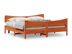 Brown bed frame and headboard 180x200 pine wood NZJA21554