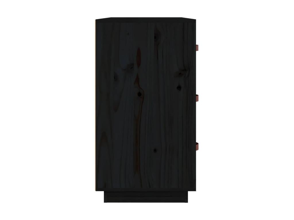 Black Buffet 80x40x75 cm Solid Pine Wood RTBH04678