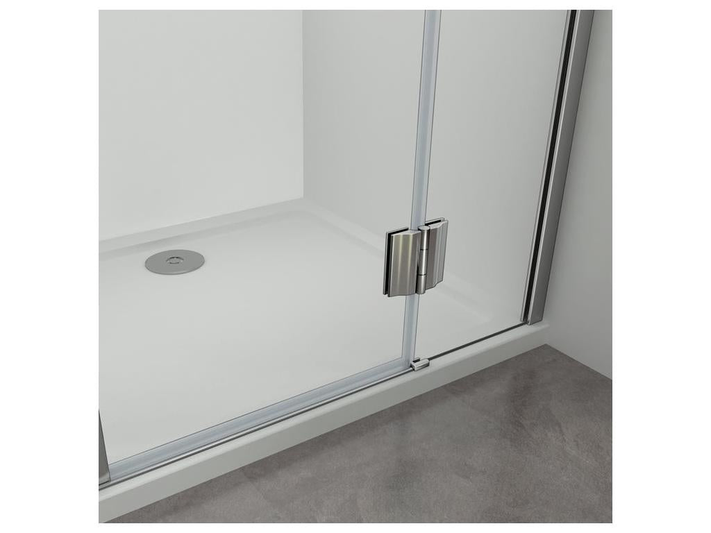 100x90x190cm hinged shower enclosure with 8mm tempered glass door and anti-limescale coating, stainless steel handle GEEL83489