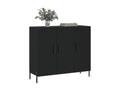 Black sideboard 90x34x80 cm engineered wood FTAL57784