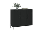 Black sideboard 90x34x80 cm engineered wood FTAL57784