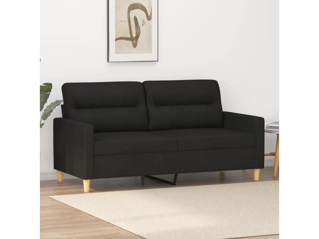 2-seater sofa, black, 140 cm, fabric, RIYZ11095