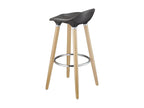 Set of 2 Lumenao bar stools in plastic and metal - Grey/beige - H 80 x W 39 x D 39 cm BLYC87937