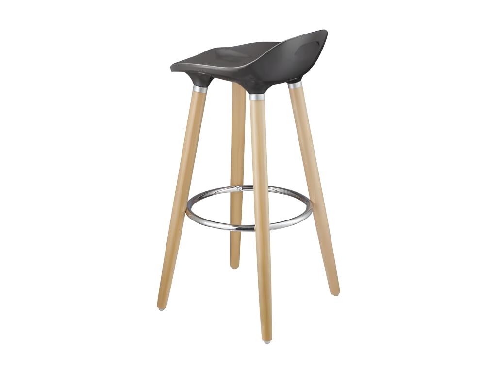Set of 2 Lumenao bar stools in plastic and metal - Grey/beige - H 80 x W 39 x D 39 cm BLYC87937