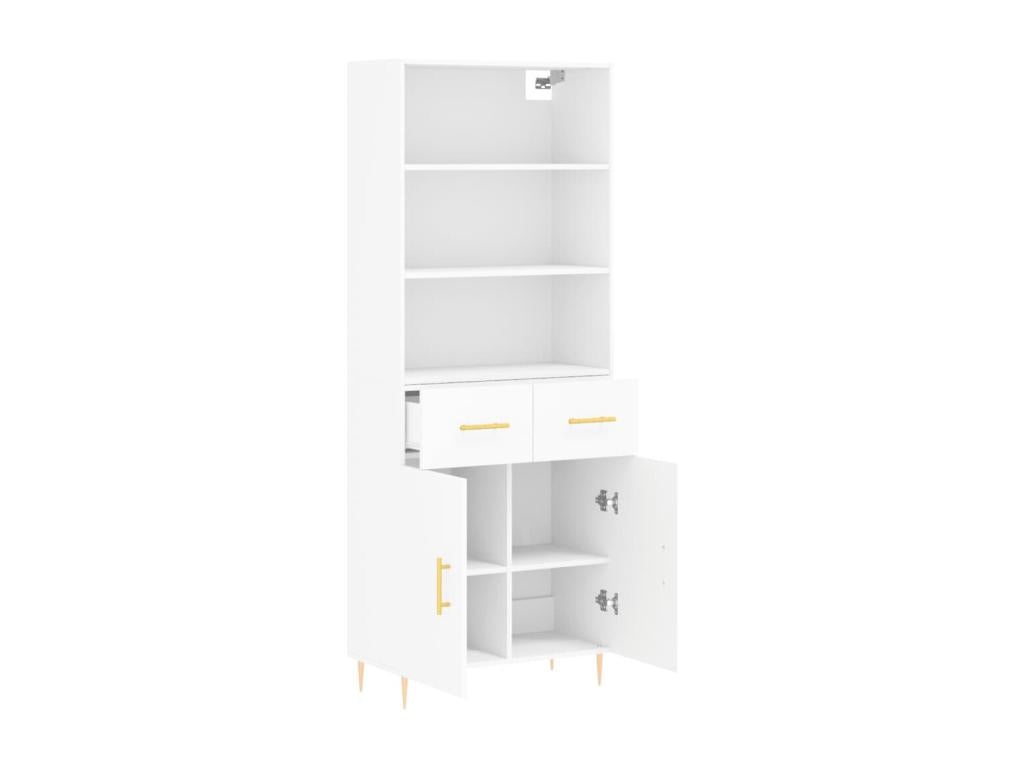 White Highboard 69.5x34x180 cm Engineered Wood FZIK76641