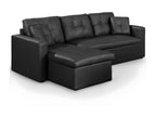 Corto 230cm Black Corner Sofa Bed LHVR43303