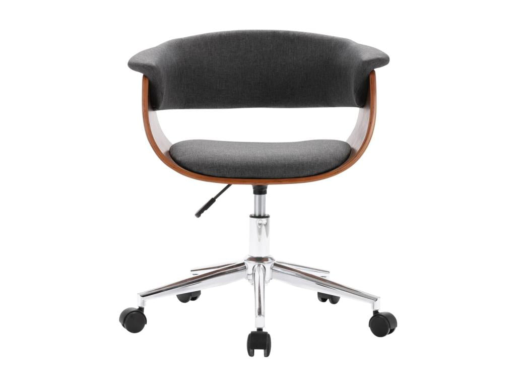 Swivel office chair, grey, bent wood and fabric, 3 LFNT24969