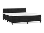 Upholstered bed base and mattress, black, 160x200 cm, velvet, SICZ30370