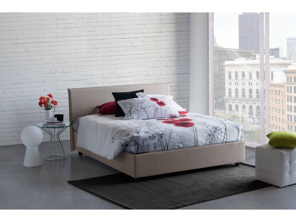 Ventoriq Double Bed with Storage Bed and Fabric Upholstery, Made in Italy, Front Opening, Suitable for 140x200 cm Mattress, Ventoriq GKUP48389