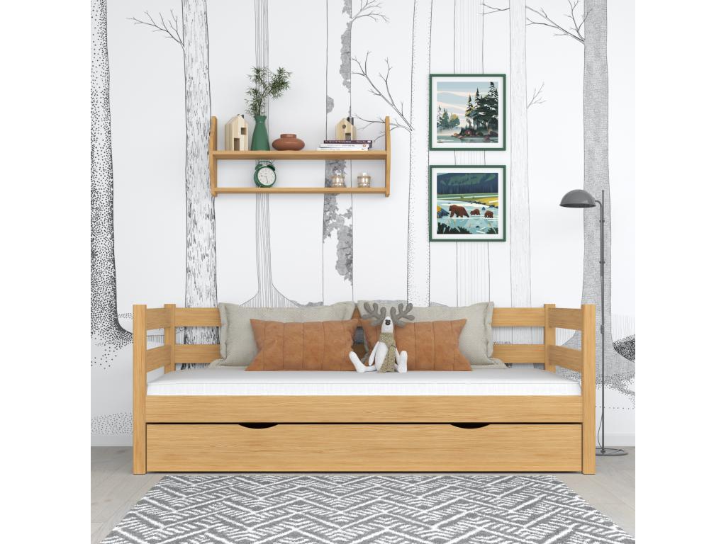 Wooden daybed - with drawer N01 Natural Pine 80x200 WKOX72241