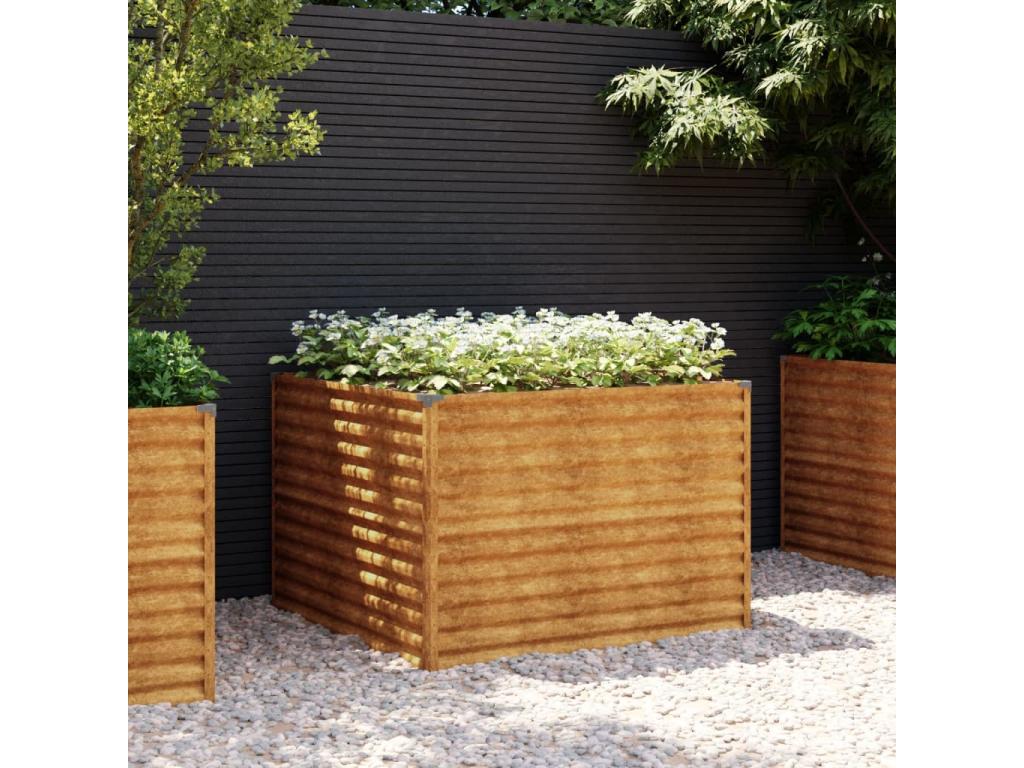 Raised garden bed 100x100x69 cm corten steel HLIV53744