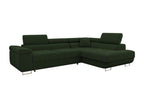 Lumenao 100 Corner Sofa, Green, with Sleeping Function and Bedding Box, 274cm, UNZC69416