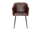 Lumenao natural leather chair with brown metal legs. 82x56x55 MDIK05451