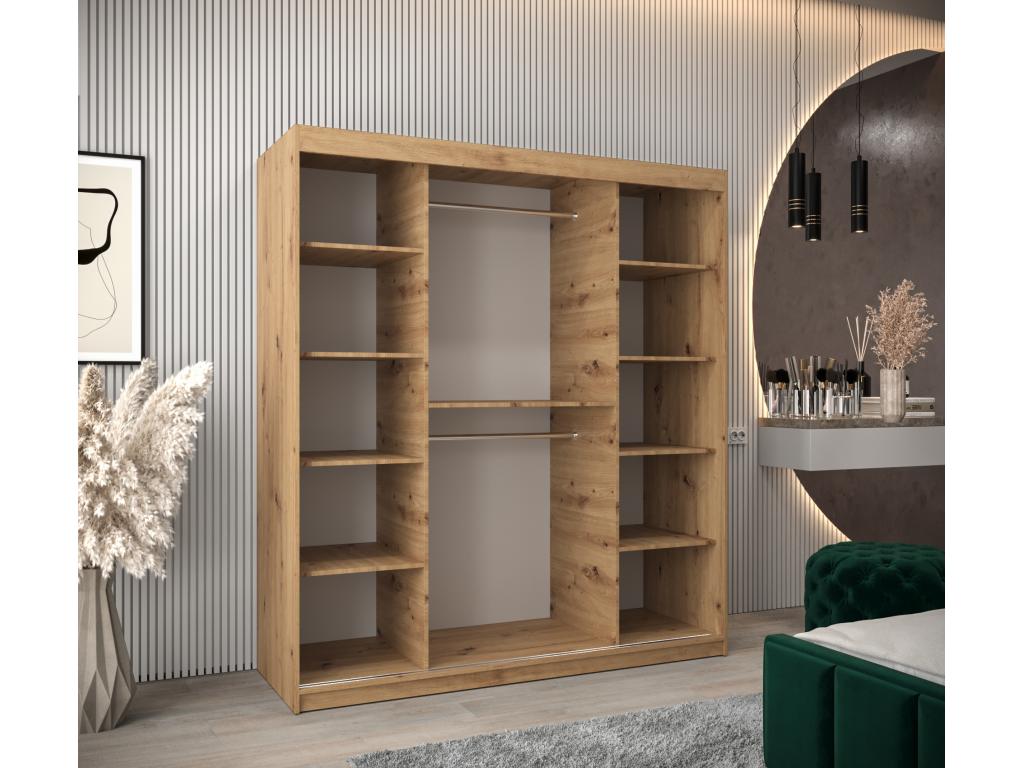 Lumenao Sliding Door Wardrobe 200/180/62 2 Doors Lumenao/White ZWWB73563