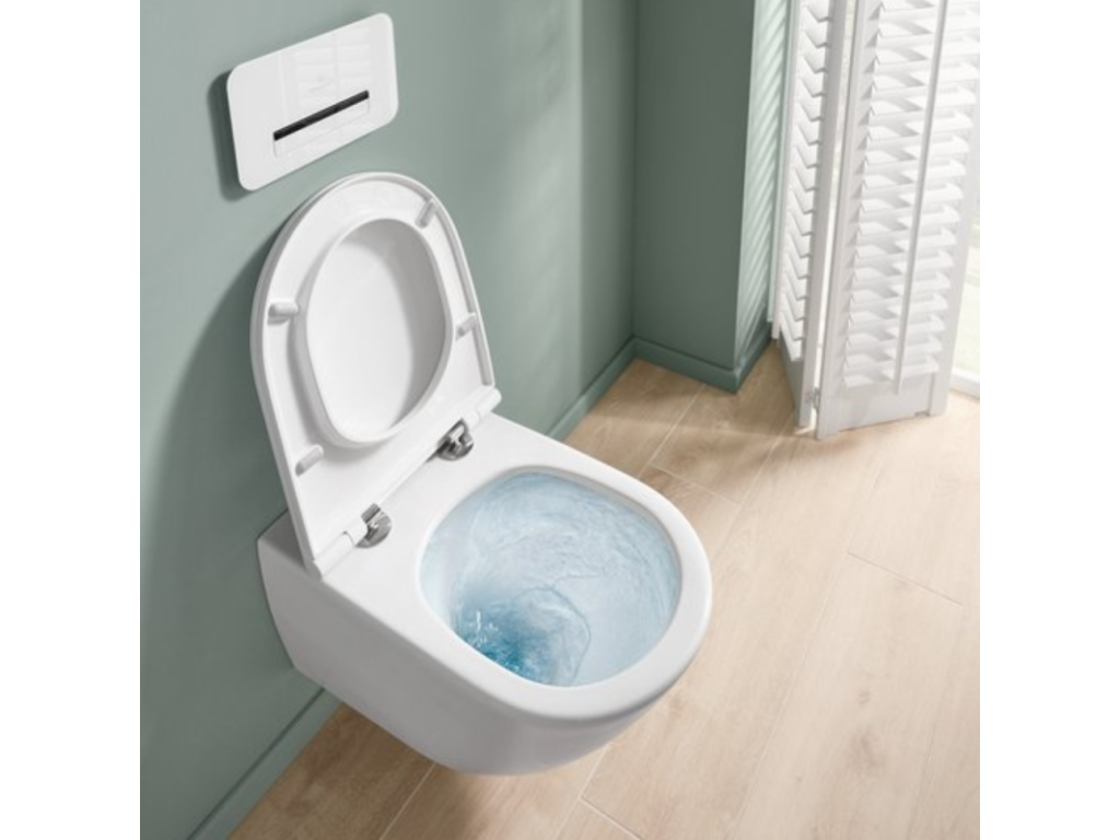 Lumenao white wall-hung toilet with rim and seat BVGC51261