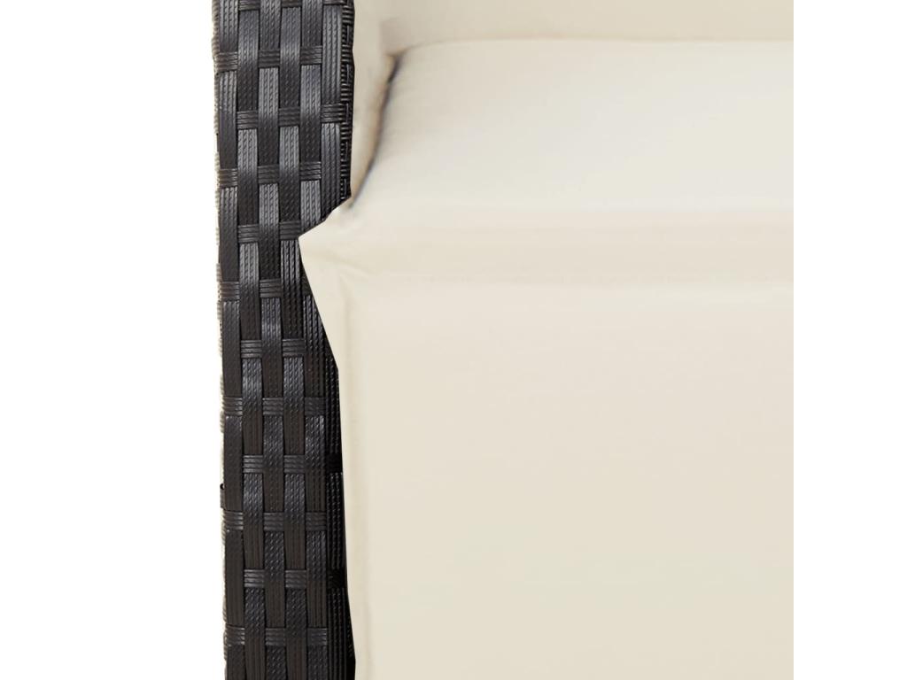 3-Piece Garden Dining Set with Cushions, Black PQSW49954