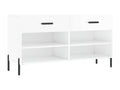 High-gloss white shoe bench 102x35x55 engineered wood WRZL32900