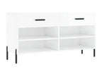 High-gloss white shoe bench 102x35x55 engineered wood WRZL32900