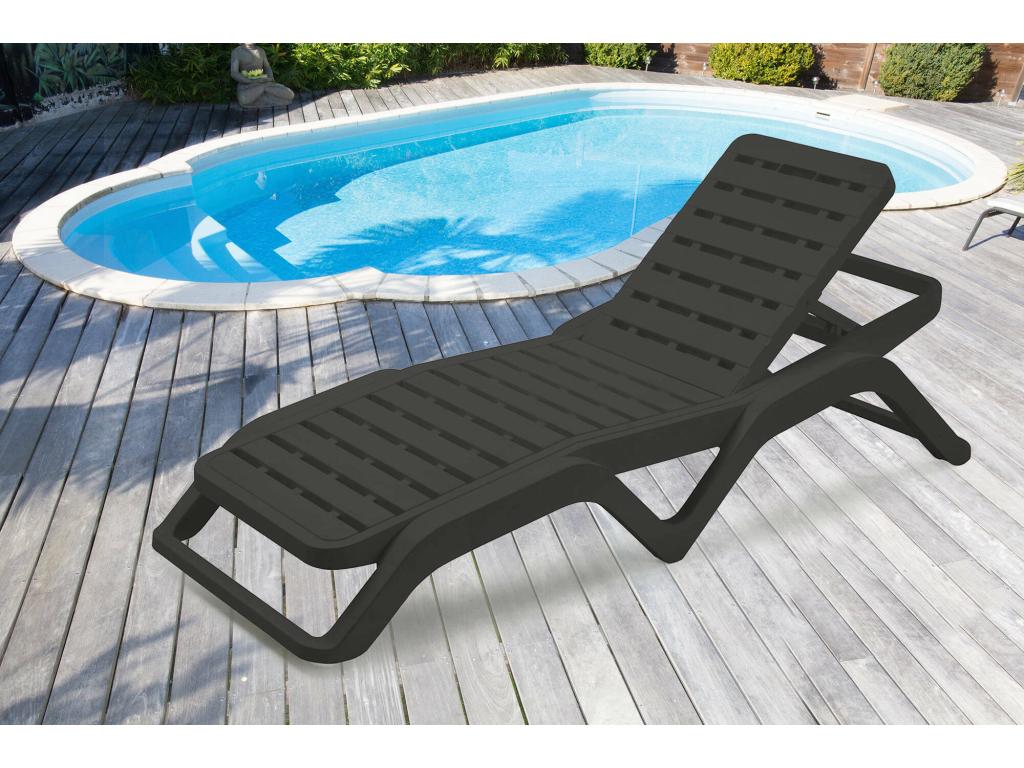 Lumenao Chaise Longue Adjustable Garden Chaise Longue Outdoor Chaise Longue Made in Italy 192x72h100 cm Anthracite QNBZ93455